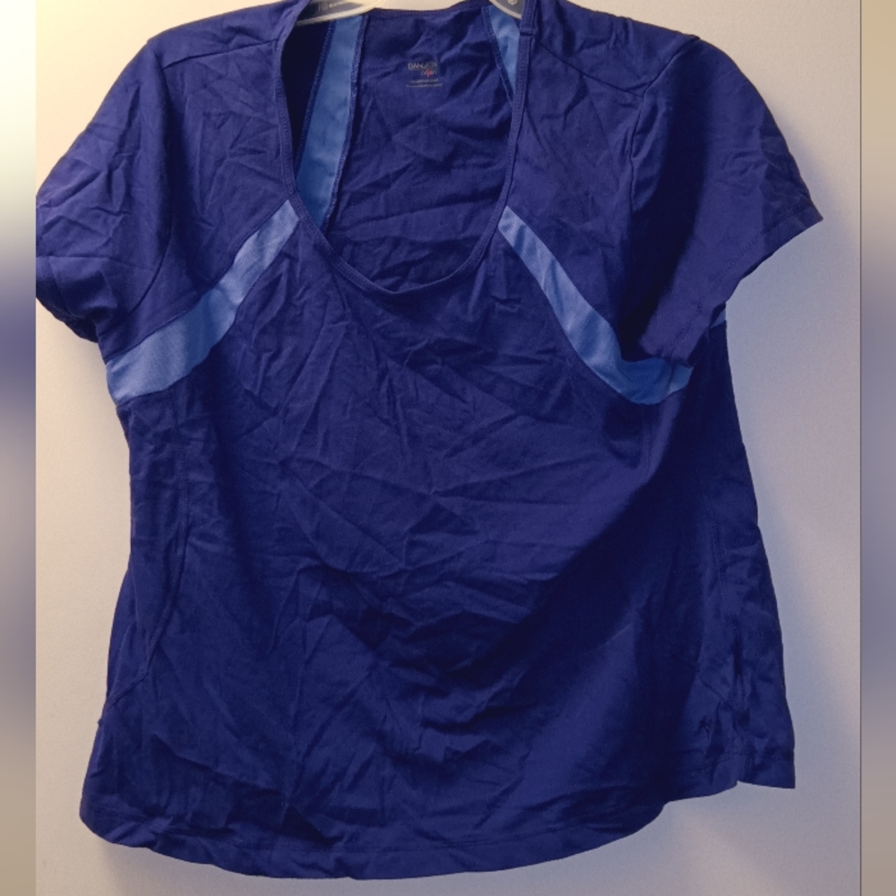 Danskin Now Blue Short Sleeve Tee Soft Cotton Casual